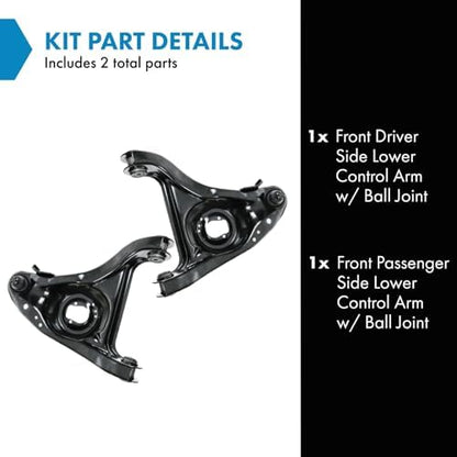 TRQ Front Lower Control Arm with Ball Joint Set Compatible with 82-96 Buick Cadillac 77-96 Chevrolet 77-92 Oldsmobile 87-89 Pontiac