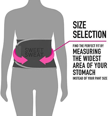Sports Research® Sweet Sweat Waist Trimmer - Premium Sweat Enhancing Fitness Belt for Women & Men - 5 Adjustable Sizes