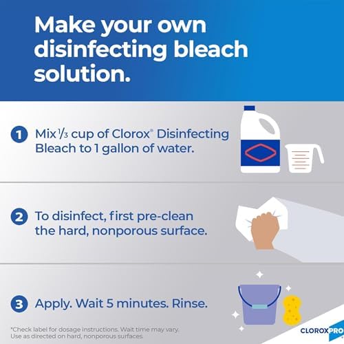 CloroxPro Clorox Germicidal Bleach, 121 Ounce Bottle, Pack of 3 (Package May Vary)