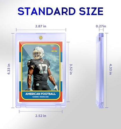 50ct Magnetic Card Holder, 35pt One Touch Card Holder, U-V Protectors Hard Plastic for Trading Cards, Magnet Case, Sports, Game, Football, Baseball Cards Holder