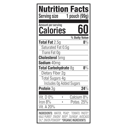 Happy Baby Organics Savory Blends Stage 3 Baby Food Puree, Grass Fed Beef, Market Vegetables & Quinoa Stew, 3.5 Ounce (Pack of 16)
