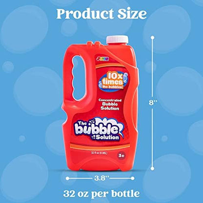 JOYIN 32 oz Bubble Solution Refills (Close to 1L/ 2.5 Gallon), Concentrated Solution for Bubble Machine, Wands, Blower, Easter (Red)