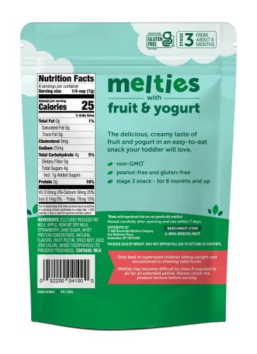 Beech-Nut Melties Baby & Toddler Snack Melts, Strawberry Apple Yogurt, 1 oz (7 Pack)