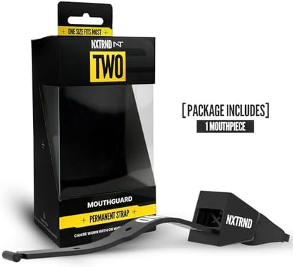 Nxtrnd Two Football Mouth Guard, Football Mouthpiece with Strap, Fits Adult & Youth (Black)