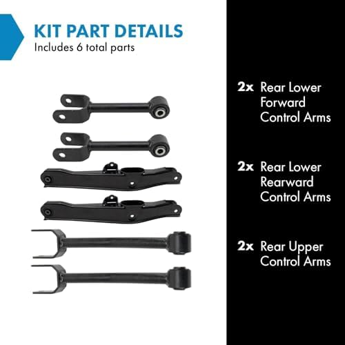 TRQ Rear Control Arm Set Compatible with 2011-2014 Chrysler 200 Dodge Avenger