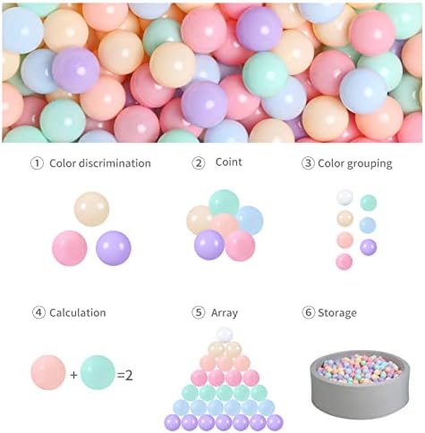 GOGOSO Ball Pits Balls for Toddlers Pack of 50 100 200 Plastics Shape Ball Non-Phthalate Non-BPA Non-Toxic 2.2-Inch Crush Proof Play Balls