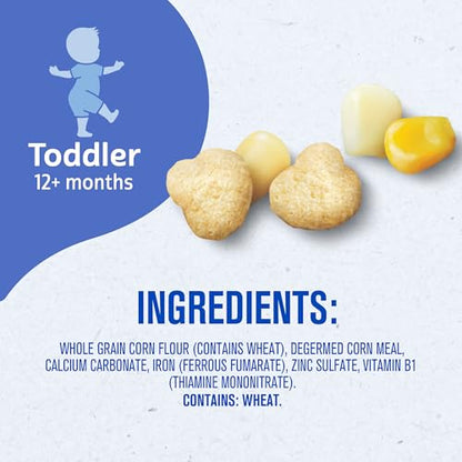 Gerber Toddler Snacks, Snacks for Kids, Kernel Free, Heart Shaped Puffcorn Snack, Classic Corn Flavor, Zinc and Iron Helps Support Immune System, 7-Pack