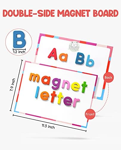 Gamenote Classroom Magnetic Alphabet Letters Kit 238 Pcs with Double - Side Magnet Board - Foam Alphabet Letters for Preschool Kids Toddler Spelling and Learning Colorful ABC Education Fridge Magnets
