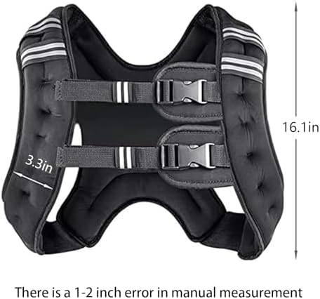 Prodigen Weighted Vest for Women and Men 8 12 16 20 25 30 Lbs with Reflective Stripe and Double Adjustable Buckle Straps Weight Vests for Strength Training, Jogging, Cardio, Weight Loss