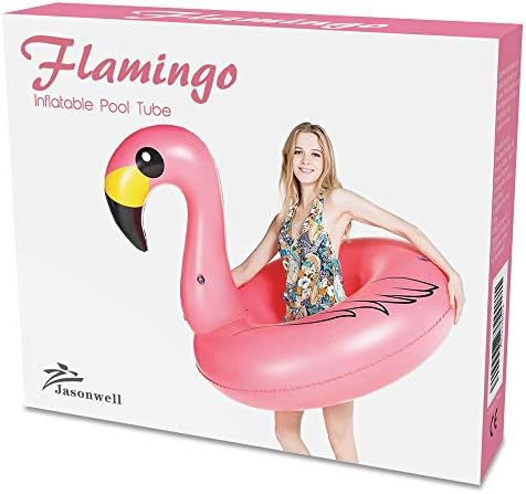 Jasonwell Giant Inflatable Flamingo Pool Floats Party Float Tube with Fast Valves Summer Beach Swimming Pool Lounge Raft Decorations Toys for Adults & Kids