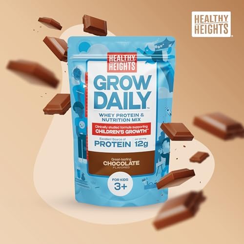 Healthy Heights Grow Daily Kids Protein Drink Mix (Chocolate) - High Protein Shake for Kids 3+