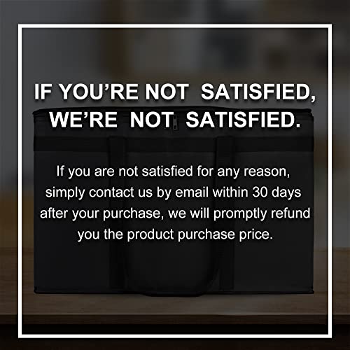 2-Pack Insulated Food Delivery Bag for Hot and Cold Meal, XXXL, Black, Grocery Tote Insulation Bag for Catering, Large Pizza Warmer