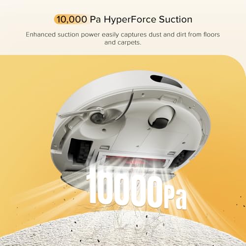 roborock Q7 M5 Robot Vacuum and Mop Combo, 10,000Pa HyperForce Suction, Robotic Vacuum Cleaner, Dual Anti-Tangle System, APP-Controlled Mopping, LiDAR Navigation, for Pet Hair and Carpet, White