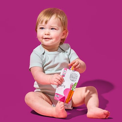 Serenity Kids 6+ Months Veggie Puree Baby Food Pouches - USDA Organic - No Sugary Fruits or Added Sugar - Allergen Free - 3.5 Ounce BPA-Free Packaging - Baby Food Pouch