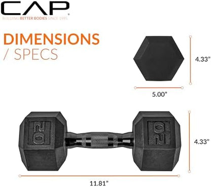 CAP Barbell Coated Dumbbell Weight | Multiple Options Pairs & Sets