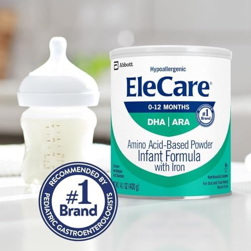 EleCare Hypoallergenic Amino Acid-Based Infant Formula, Complete Nutrition for Food Allergies and GI Conditions, Amino Acid-Based Baby Formula Powder, 14.1-oz Can