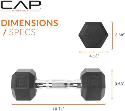 CAP Barbell Coated Hex Dumbbell Weight | Multiple Options