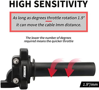NIBBI Twists Throttle Grip,Dirt Bike Grips with Throttle Cable and Handlebar Grip for SSR125 Pit Bike, 22mm Motorcycle Throttle Assembly