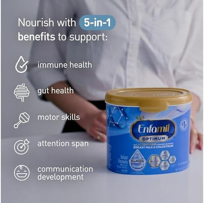 Enfamil Optimum (Enspire), Our Closest Formula to Breast Milk, Immune-Supporting Lactoferrin and Brain-Supporting DHA Baby Formula, Powder 20.5 Oz Tub