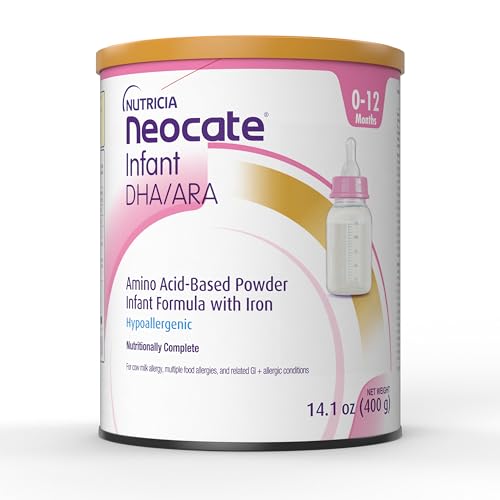 Nutricia Neocate Infant - Hypoallergenic, Amino Acid-Based Baby Formula - Well-Tolerated & Supports Normal Growth - Infant Formula with DHA, ARA & Iron - 14.1 oz can (Pack of 1)