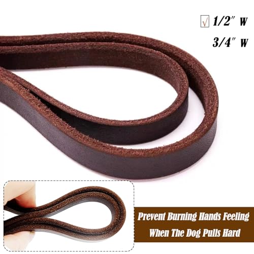 4FT Heavy Duty Dog Leashes for Large Dogs, Sturdy Dog Leash Design for Outdoor Enthusiasts and 4 Foot Leather Dog Leash For Professional Trainers.