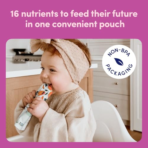 Cerebelly Organic Baby Food Pouches – Dairy Free Smoothies for Toddlers | No Added Sugar, Fiber, Non-GMO | Toddler Smoothie Pouches | 4oz BPA-Free Baby Food | Sweet Potato Banana Blueberry | 12 Count