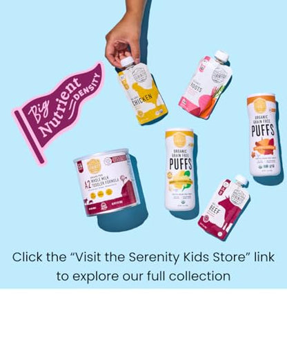 Serenity Kids 6+ Months Dairy-Free Smoothie Baby Food Pouches - USDA Organic, Grass Fed Collagen Protein - 3.5 Oz BPA-Free - Sweet Potato Spice - 6 Count - Smoothie Pouches