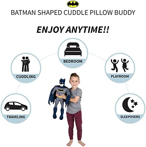 Franco Kids Bedding Super Soft Plush Cuddle Pillow Buddy, One Size, Batman