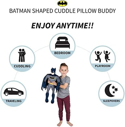 Franco Kids Bedding Super Soft Plush Cuddle Pillow Buddy, One Size, Batman