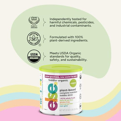 Else Nutrition Toddler Formula 12-36 mo., Plant Based Toddler Nutritional Drink - Soy & Dairy Free, Lactose Free - Complete Baby Formula (12-36 mo.), Protein Powder w/ 20+ Vitamins (22oz, 6-Pack)