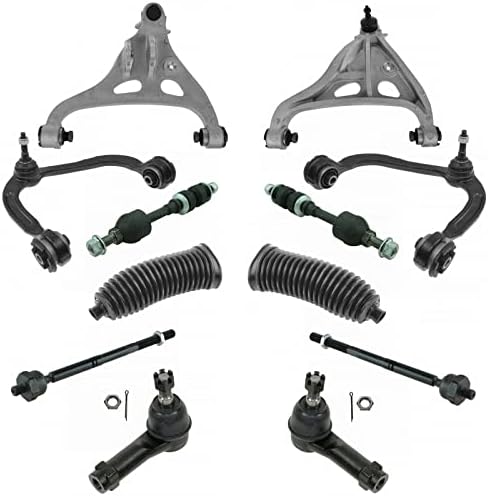 TRQ Front Steering & Suspension Kit Control Arm with Ball Joint Steering Rack & Pinion Bellow Sway Bar Stabilizer Link Tie Rod Compatible with 2005-2008 Ford F-150 2006-2008 Lincoln Mark LT
