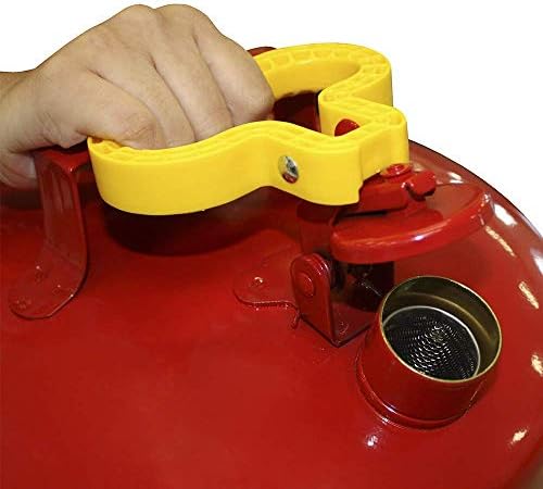 Eagle 2 Gallon Type I Red Safety Gas Can for Gasoline with Flame Arrester, Self-Closing Lid, and F-15 Funnel, Made in the USA, Galvanized Steel Flammable Storage Can, UI20FS