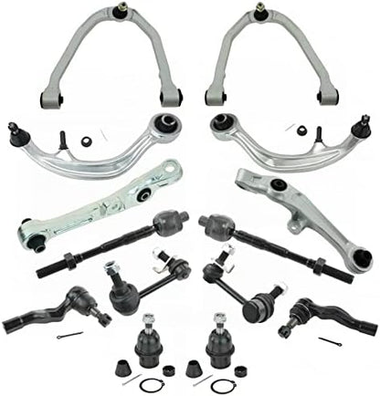 TRQ Front Steering & Suspension Kit Ball Joint Control Arm Control Arm with Ball Joint Sway Bar Stabilizer Link Tie Rod Compatible with 2005-2007 INFINITI G35 2005-2009 Nissan 350Z