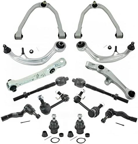 TRQ Front Steering & Suspension Kit Ball Joint Control Arm Control Arm with Ball Joint Sway Bar Stabilizer Link Tie Rod Compatible with 2005-2007 INFINITI G35 2005-2009 Nissan 350Z