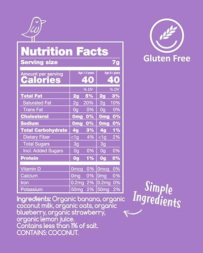 Amara Breakfast Oat Melts - Organic Toddler Snack - Single Serve Fiber-Packed Oat Bites with Real Fruit, No Added Sugar, Quick Dissolving, Blueberry - 12 Pack