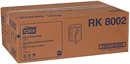 Tork Natural Paper Hand Towel Roll H21 100% Recycled Fiber, Universal Fit 6 Rolls x 800 Ft (RK8002)