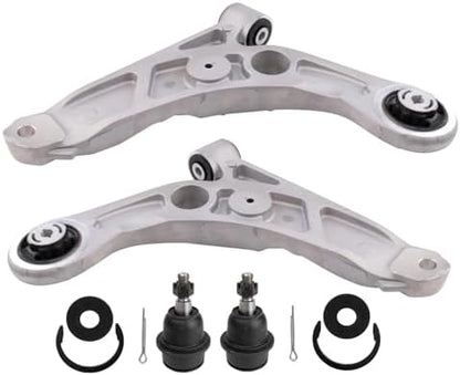 TRQ Front Lower Control Arm and Ball Joint Set 4 Pieces Compatible with 2020-2023 Jeep Cherokee