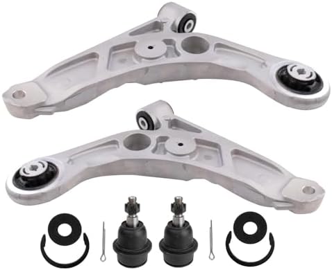 TRQ Front Lower Control Arm and Ball Joint Set 4 Pieces Compatible with 2020-2023 Jeep Cherokee