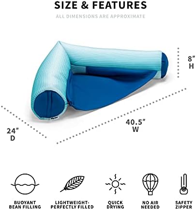 Big Joe Noodle Sling, No Inflation Needed, Pool Float with Armrests, Quick Draining Fabric, Cup Holder