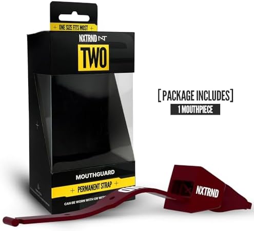 Nxtrnd Two Football Mouth Guard, Football Mouthpiece with Strap, Fits Adult & Youth (Maroon)