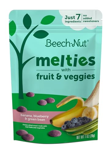 Beech-Nut Melties Baby & Toddler Snack Melts, Banana Blueberry Green Bean, 1 oz (7 Pack)