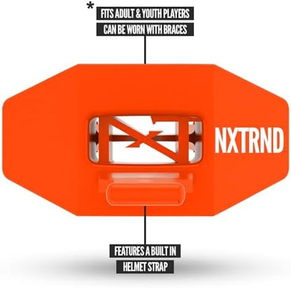 Nxtrnd Two Football Mouth Guard, Football Mouthpiece with Strap, Fits Adult & Youth (Orange)