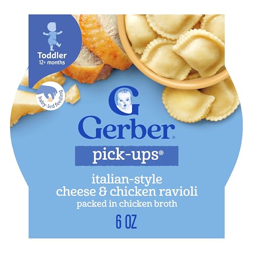 Gerber Toddler Food, Italian-Style Cheese & Chicken Ravioli Pick-Ups, 8PK