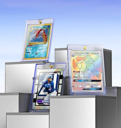 50ct Magnetic Card Holder, 35pt One Touch Card Holder, U-V Protectors Hard Plastic for Trading Cards, Magnet Case, Sports, Game, Football, Baseball Cards Holder