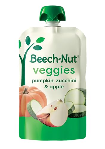 Beech-Nut Baby Food Pouches, Pumpkin Zucchini Apple Veggie Puree Baby & Toddler Food, 3.5 oz (12 Pack)