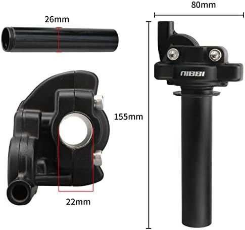 NIBBI Twists Throttle Grip,Dirt Bike Grips with Throttle Cable and Handlebar Grip for SSR125 Pit Bike, 22mm Motorcycle Throttle Assembly