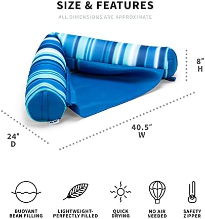 Big Joe Noodle Sling, No Inflation Needed, Pool Float with Armrests, Quick Draining Fabric, Cup Holder