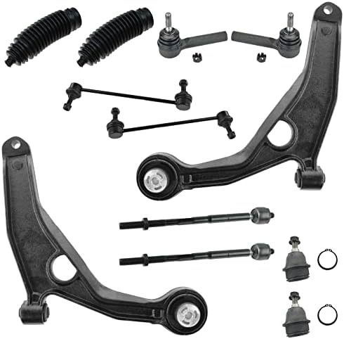 TRQ Front Steering & Suspension Kit Ball Joint Control Arm Steering Rack & Pinion Bellow Sway Bar Stabilizer Link Tie Rod Compatible with 2009-2020 Dodge Journey