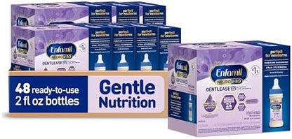 Enfamil NeuroPro Gentlease Baby Formula, Infant Formula Nutrition, Brain and Immune Support with DHA, Proven to Reduce Fussiness, Crying, Gas and Spit-up in 24 Hours, Liquid Bottle, 2 Oz, 48 Total
