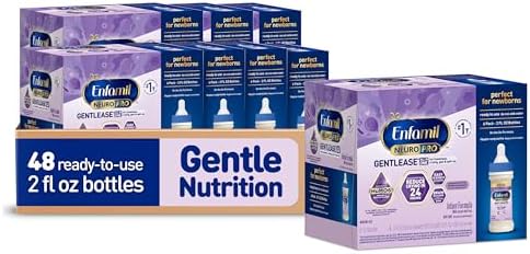 Enfamil NeuroPro Gentlease Baby Formula, Infant Formula Nutrition, Brain and Immune Support with DHA, Proven to Reduce Fussiness, Crying, Gas and Spit-up in 24 Hours, Liquid Bottle, 2 Oz, 48 Total